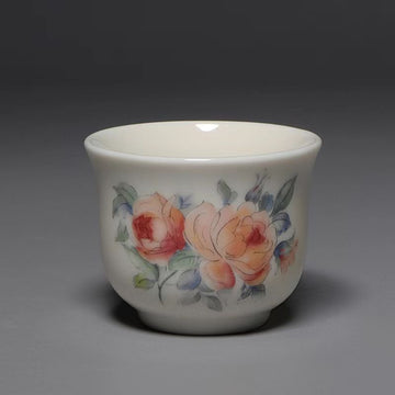 Hand Drawn Orange Rose Small Cup 40ml